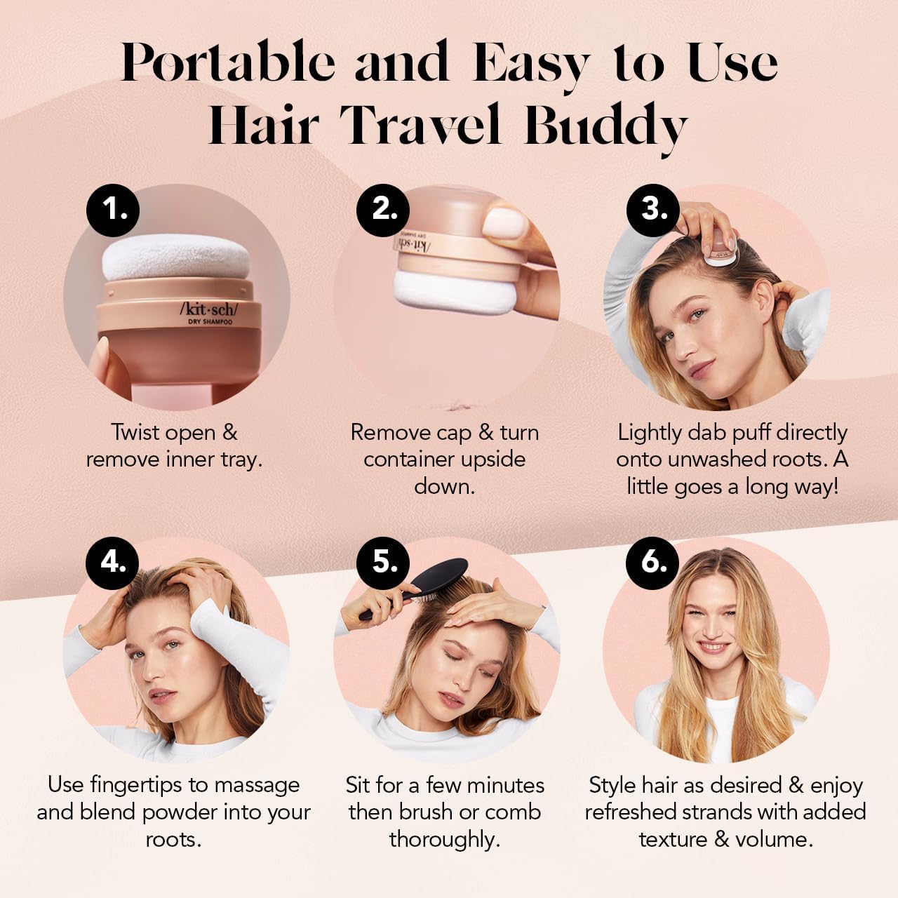 Kitsch dry shampoo travel size packaging