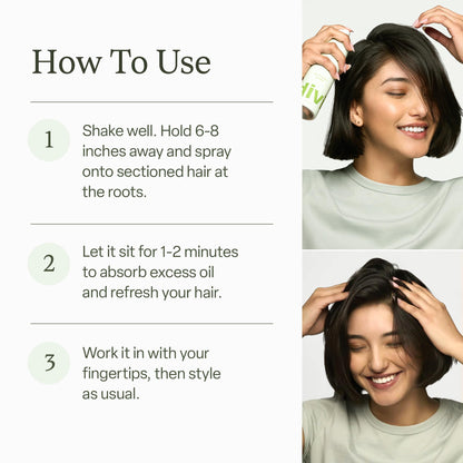Close up of Divi Dry Shampoo packaging and branding