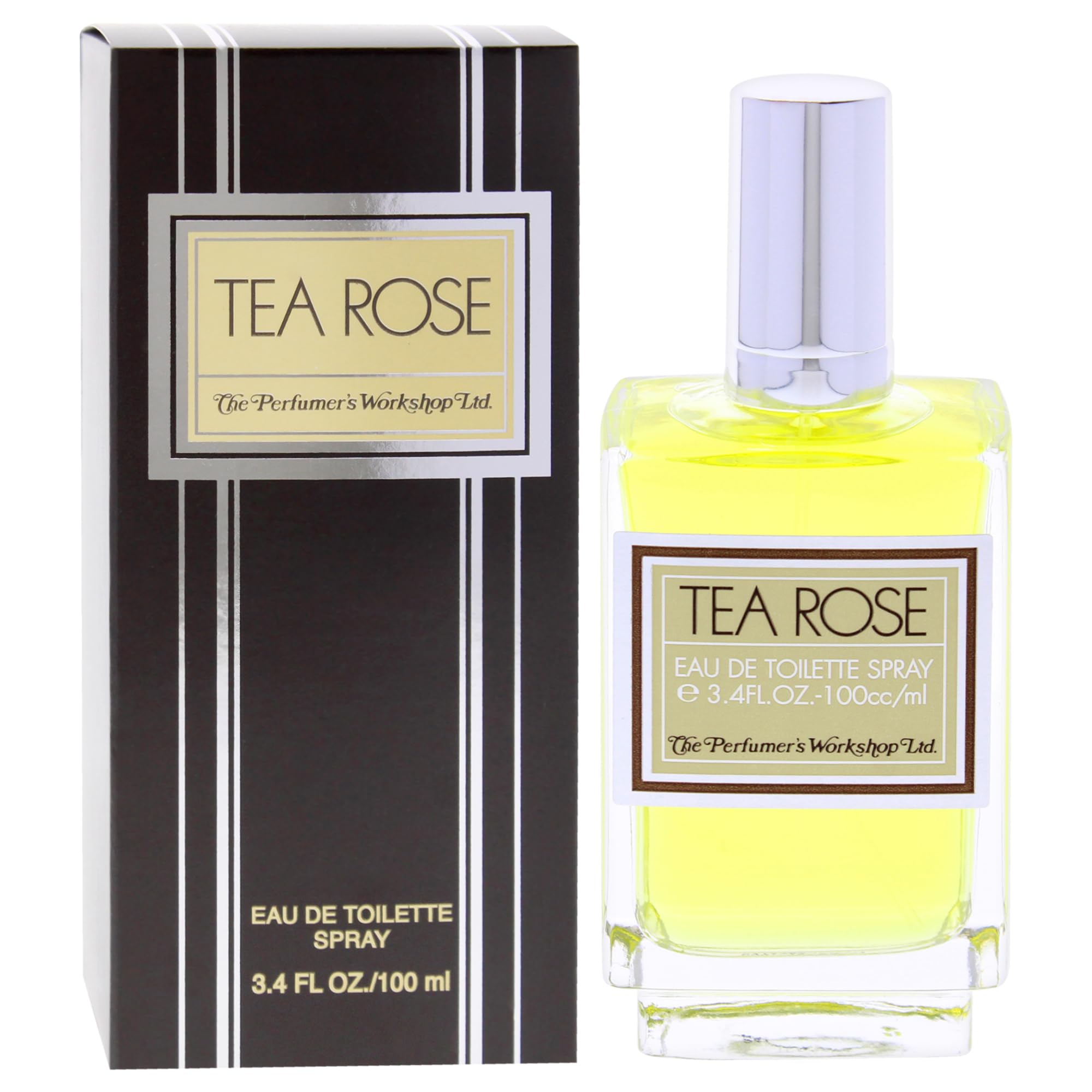 Authentic USA imported Tea Rose Eau De Toilette Spray bottle angle view