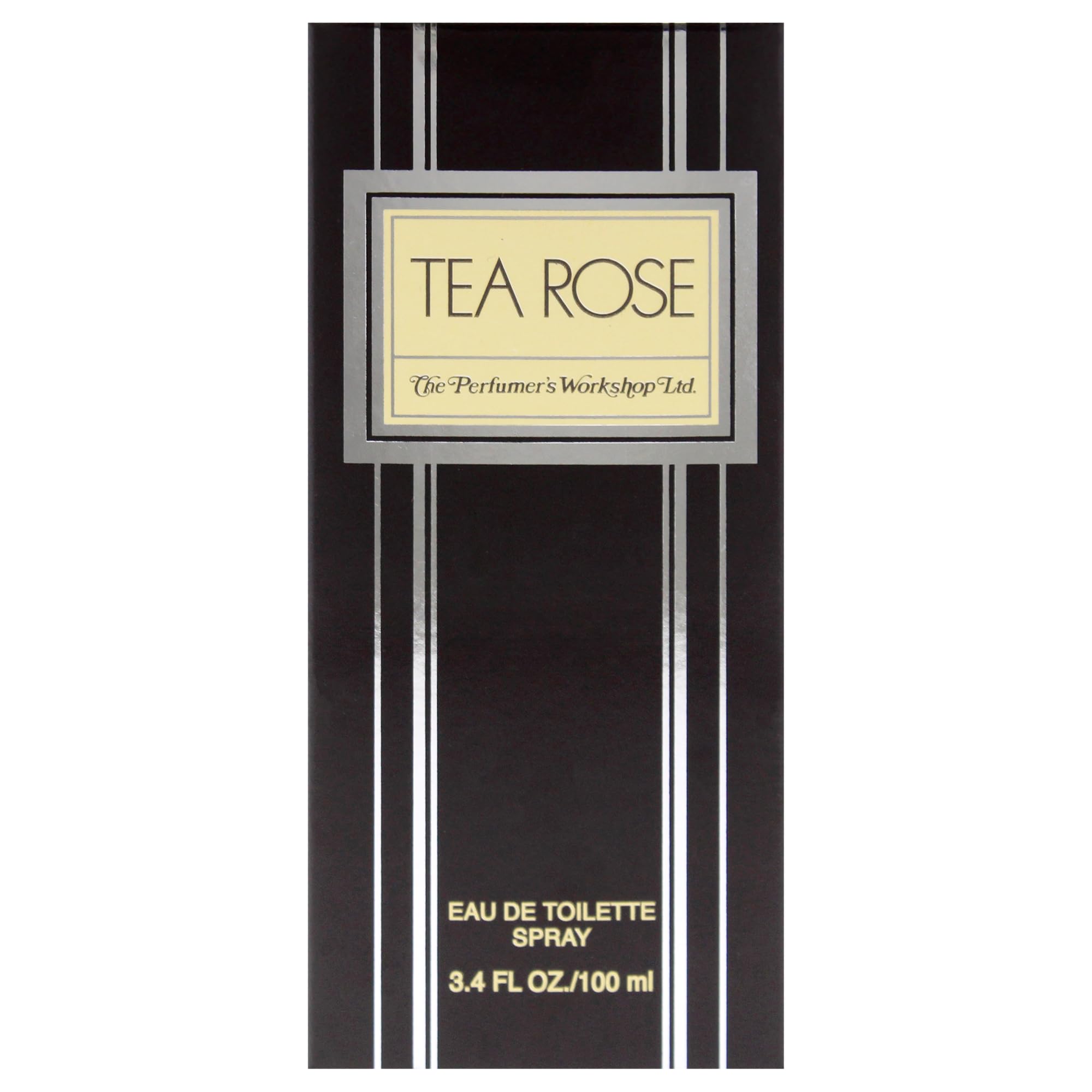 Tea Rose perfume liquid clarity and classic glass bottle design