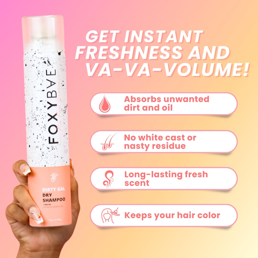 FoxyBae biotin infused dry shampoo spray for oil absorption