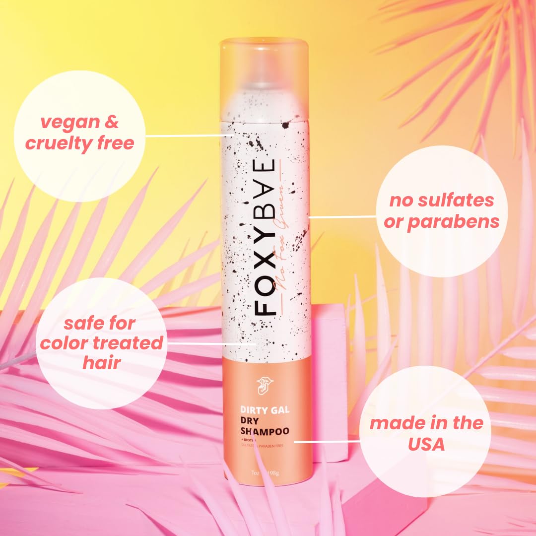 FoxyBae clear formula dry shampoo spray for brunette hair