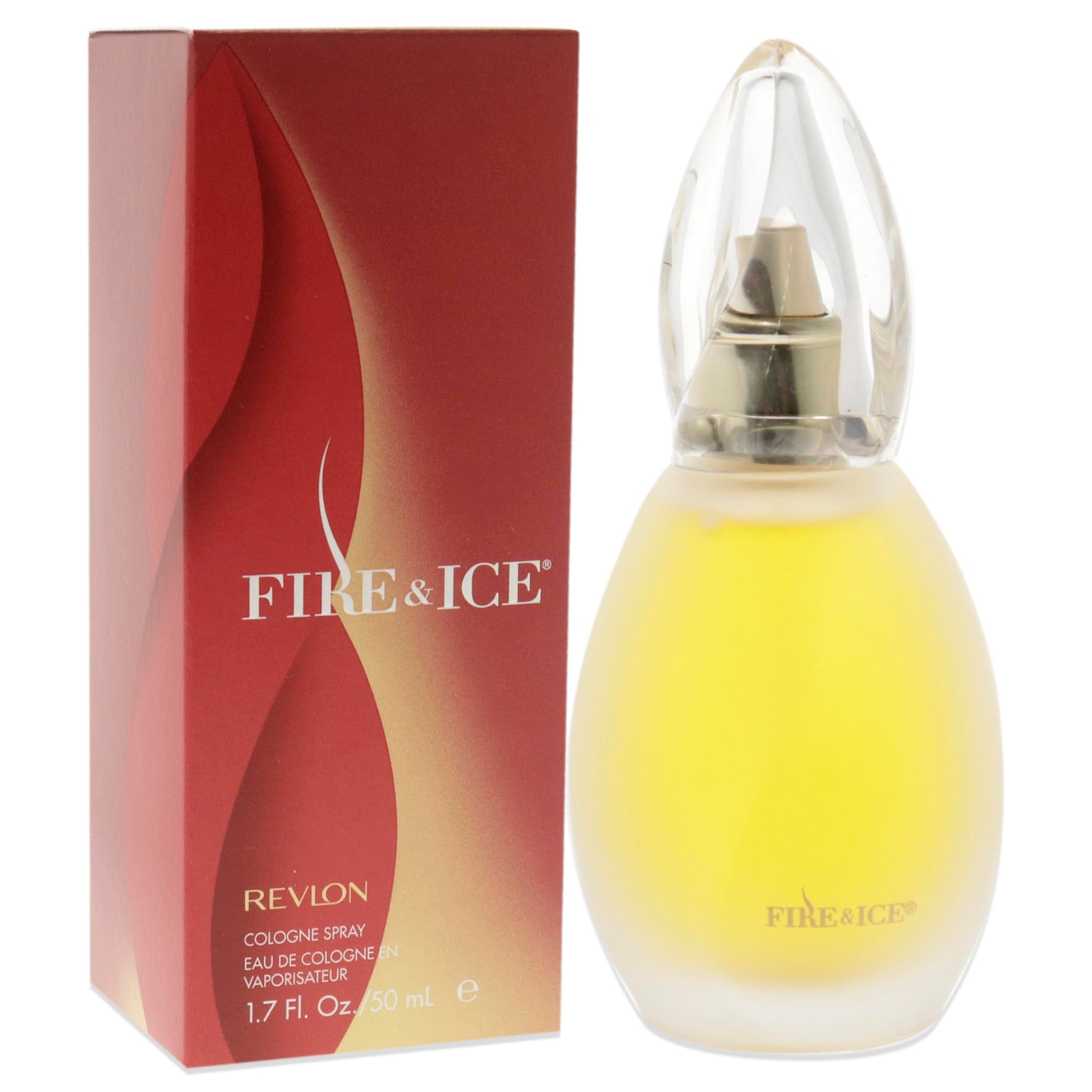 Side profile of Revlon Fire and Ice 1.7 fluid ounce bottle