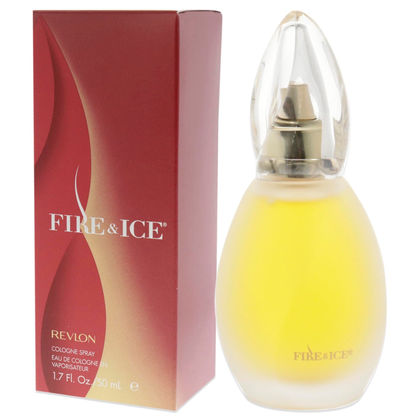 Authentic Revlon Fire and Ice fragrance glass bottle