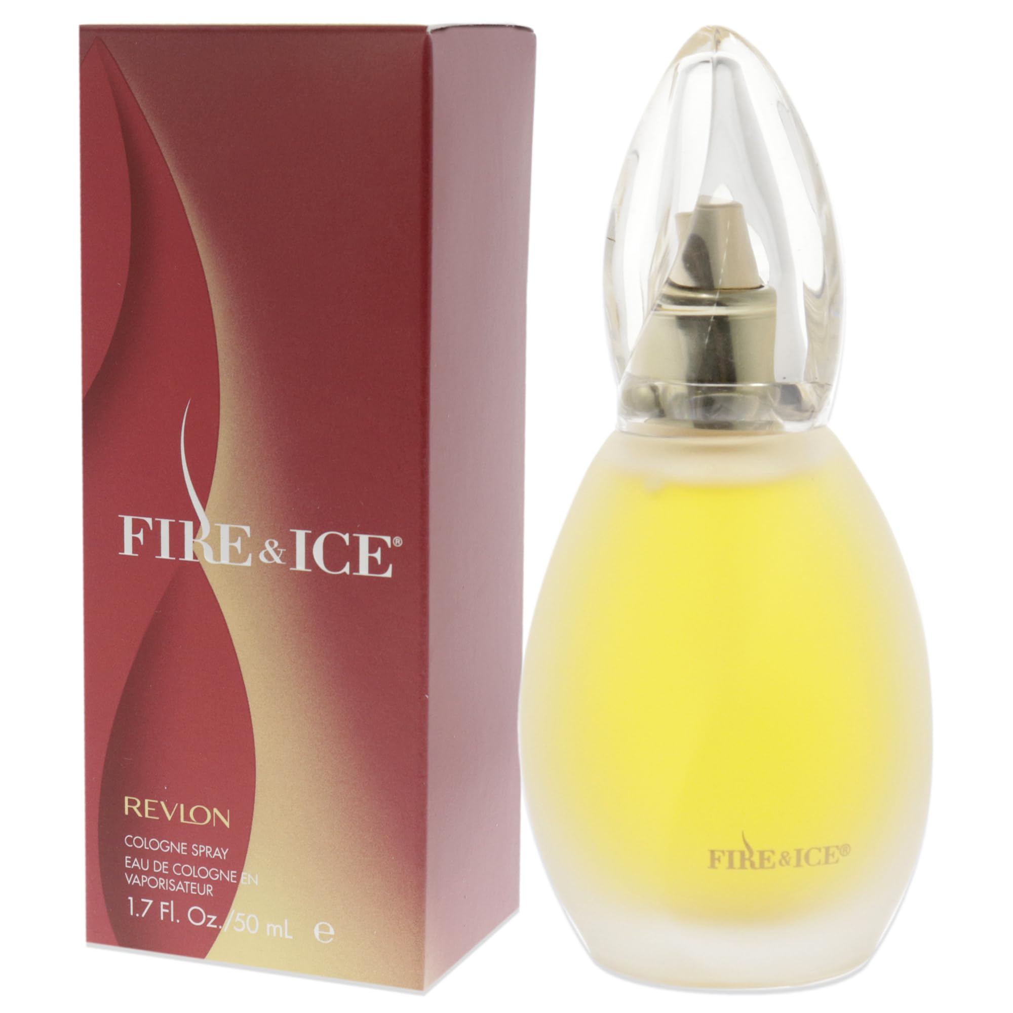 Authentic Revlon Fire and Ice fragrance glass bottle