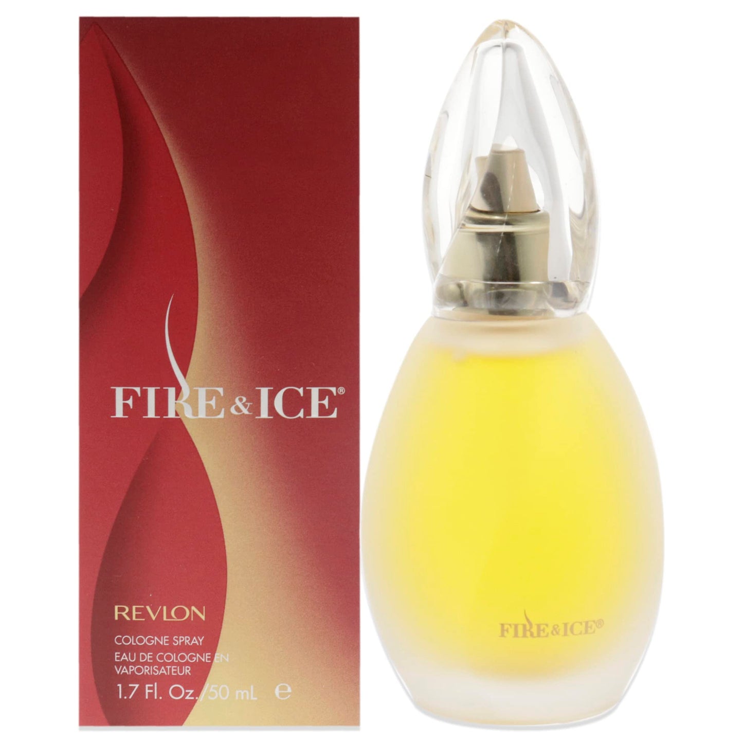 Revlon Fire and Ice Eau de Cologne bottle branding