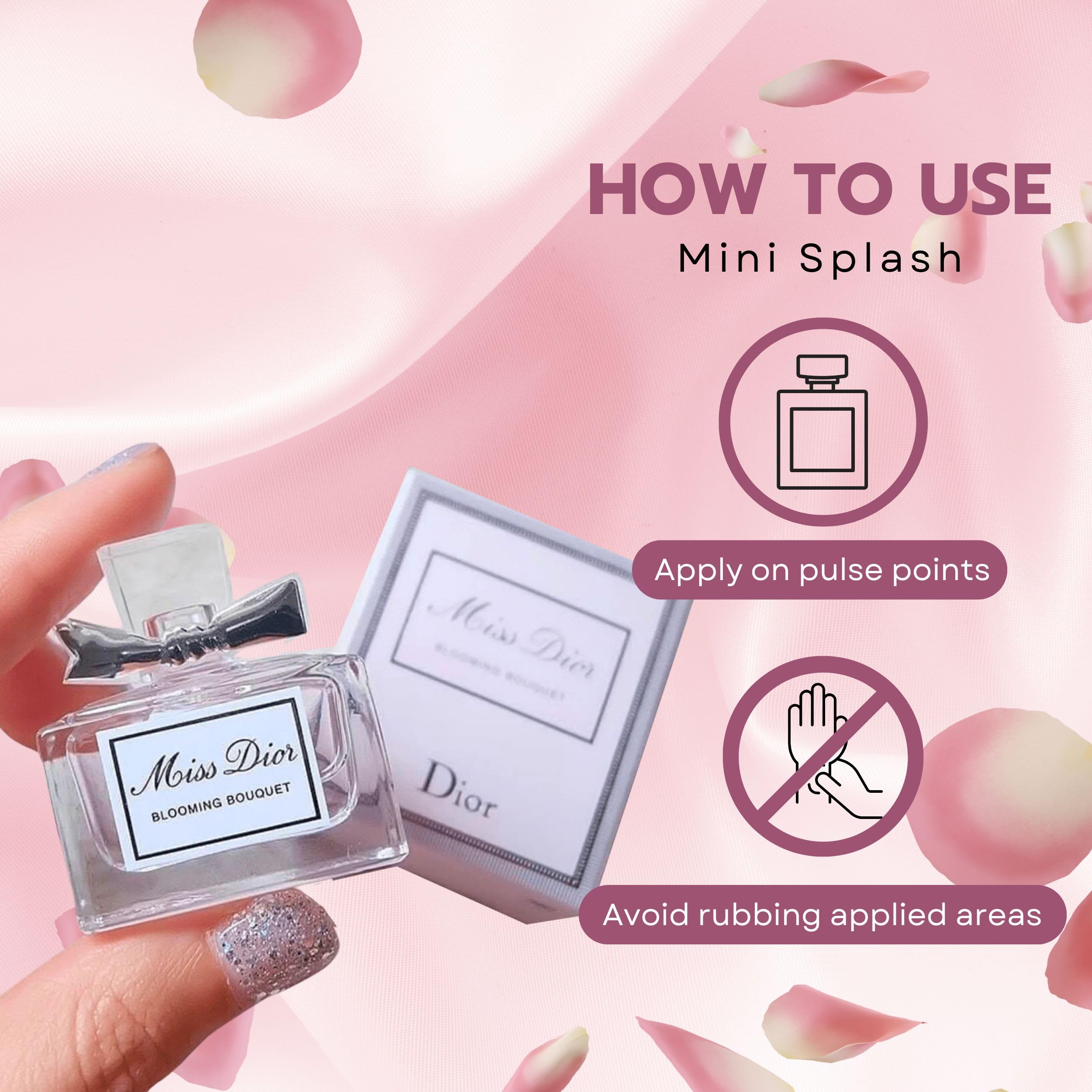 Side profile of Miss Dior Blooming Bouquet splash perfume