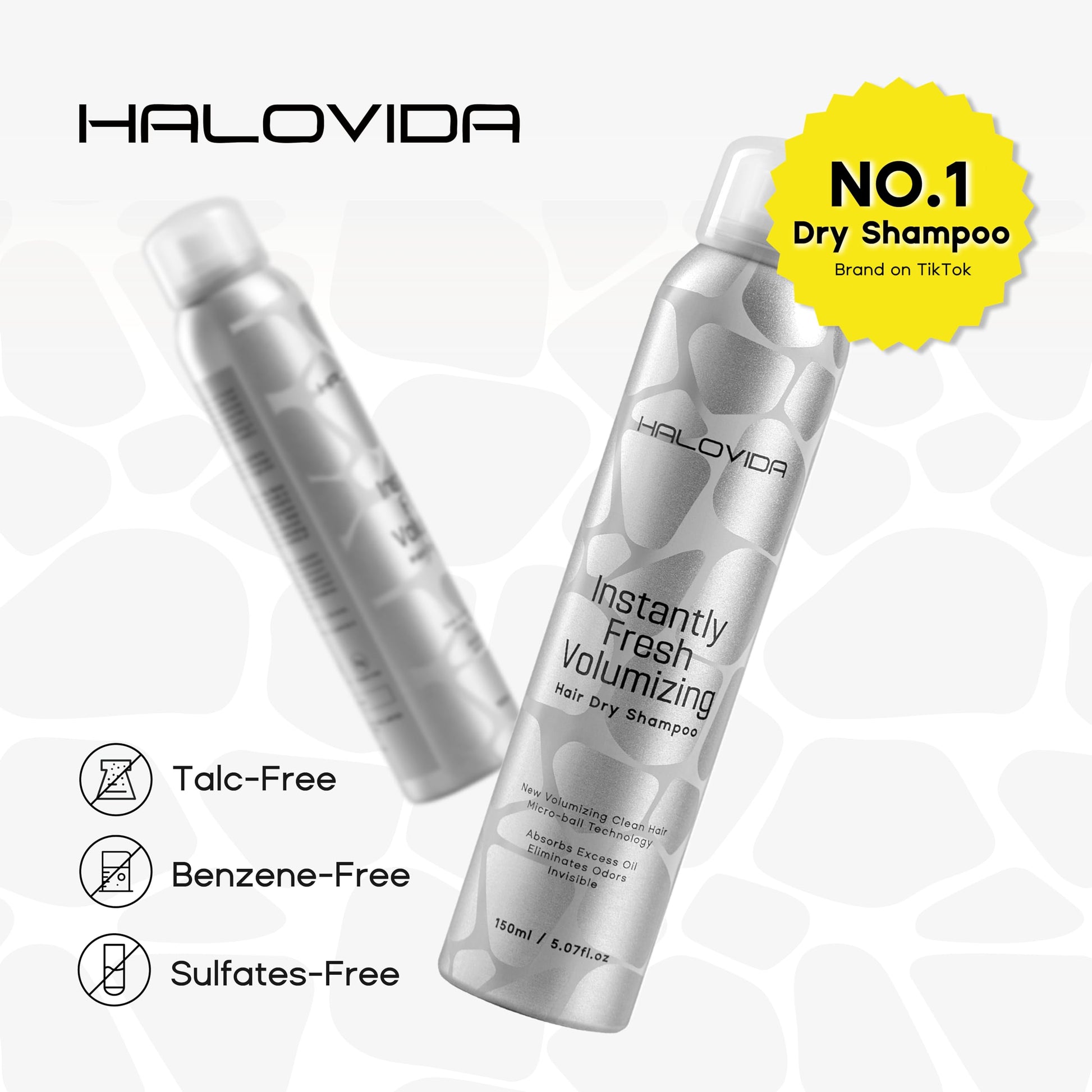Halovida dry shampoo travel size 5.07 fluid ounce canister
