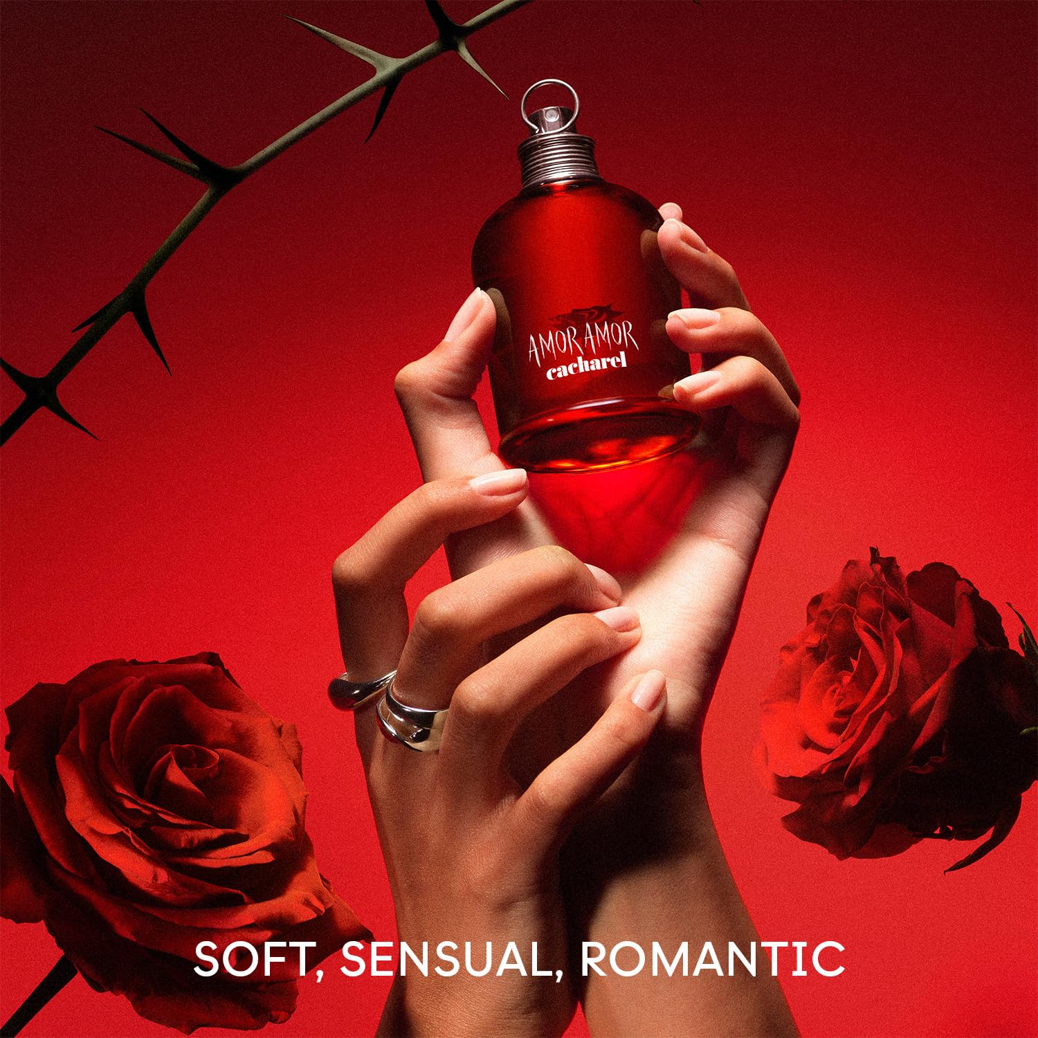 Side profile of Cacharel Amor Amor floral fruity perfume