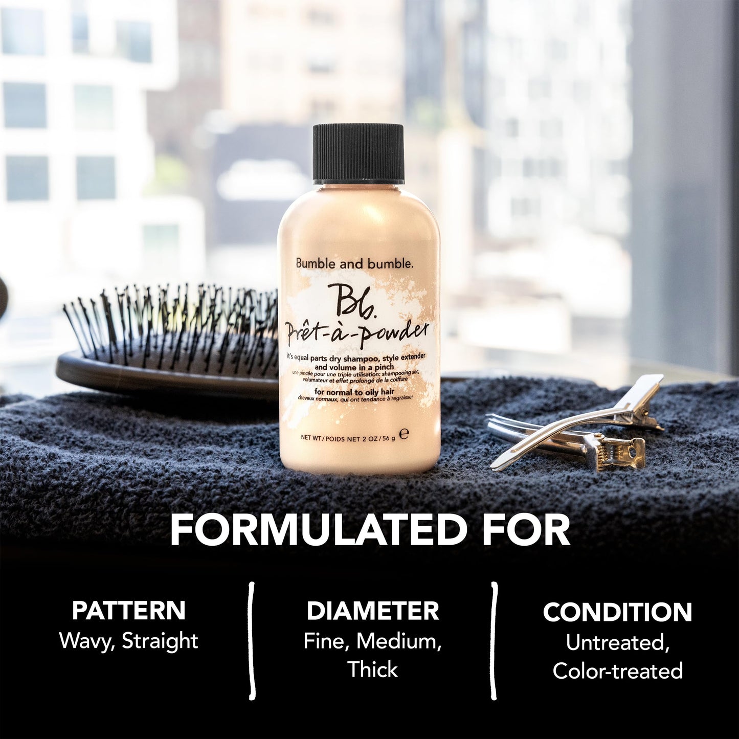 Bumble and Bumble dry shampoo application on roots