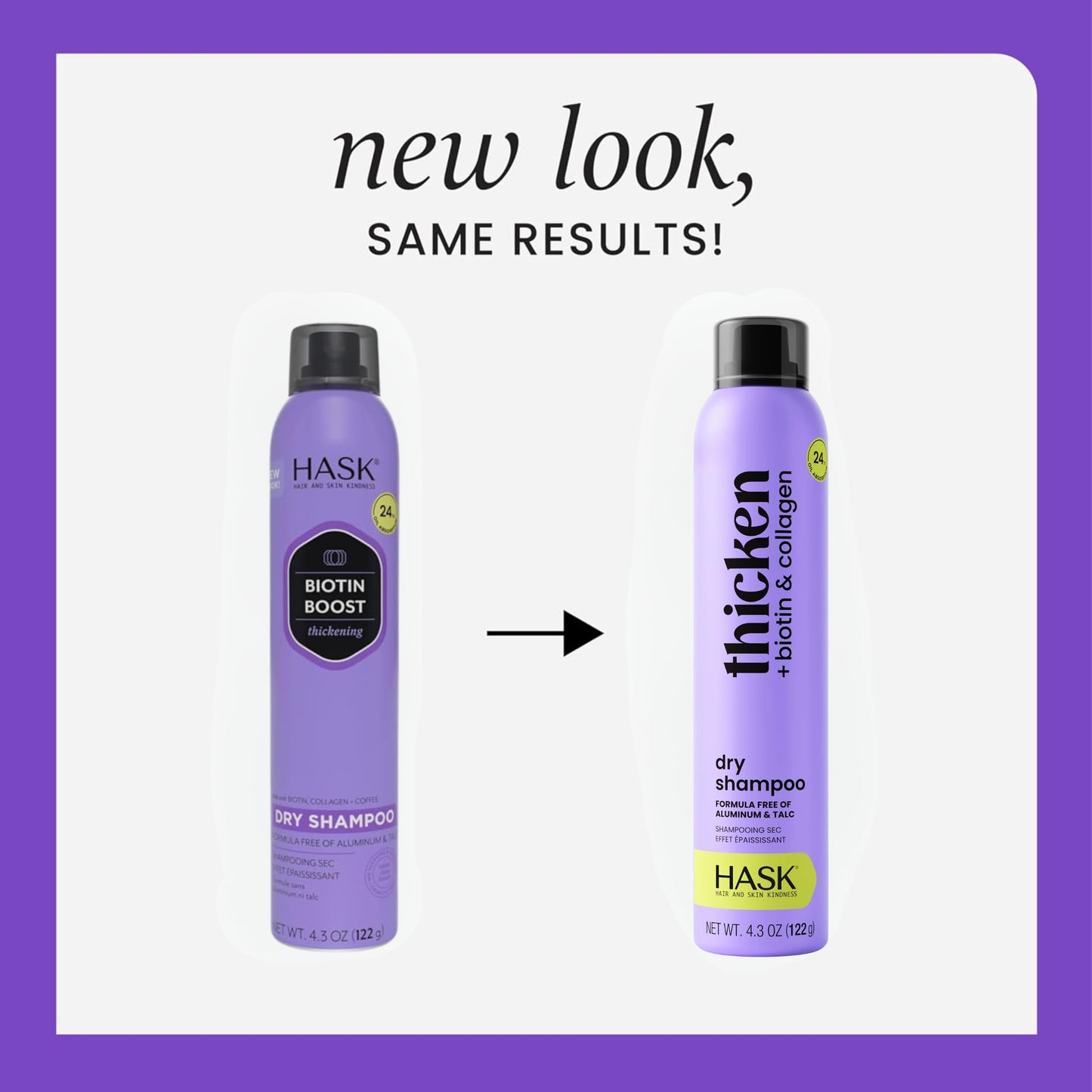 Hask Biotin Boost Dry Shampoo bottle showing biotin and collagen benefits