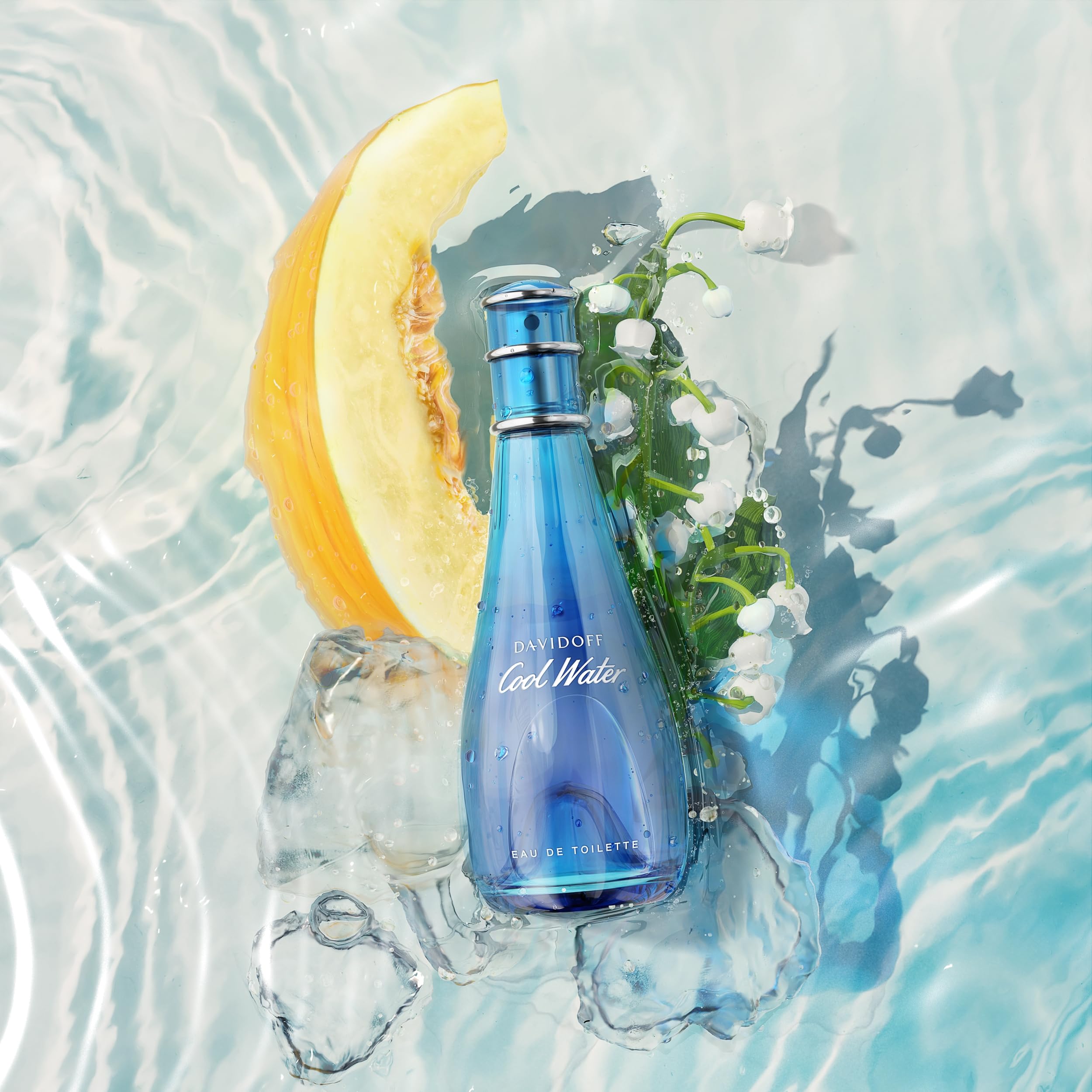 Davidoff Cool Water perfume bottle with ocean aesthetic