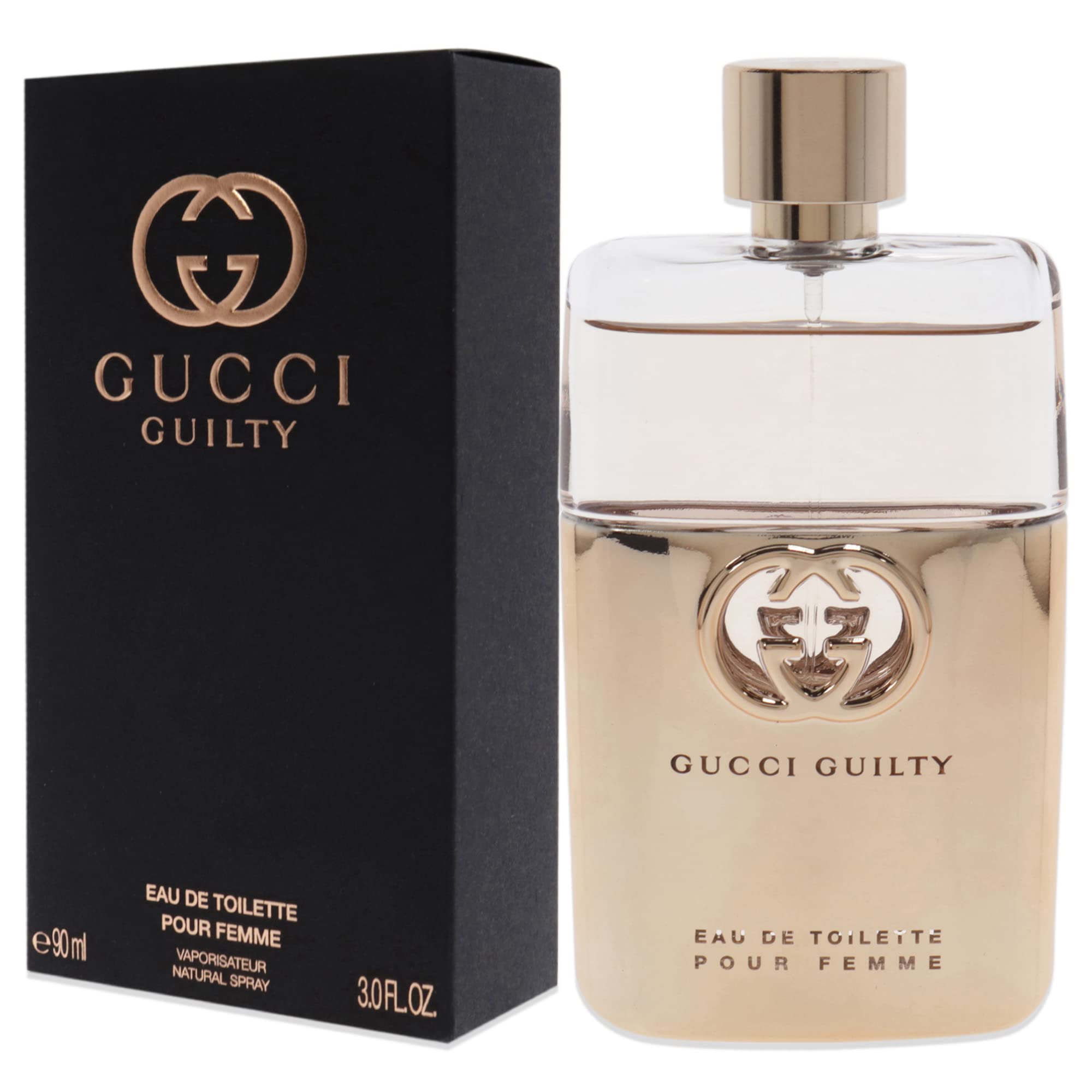 Designer fragrance Gucci Guilty floral scent bottle