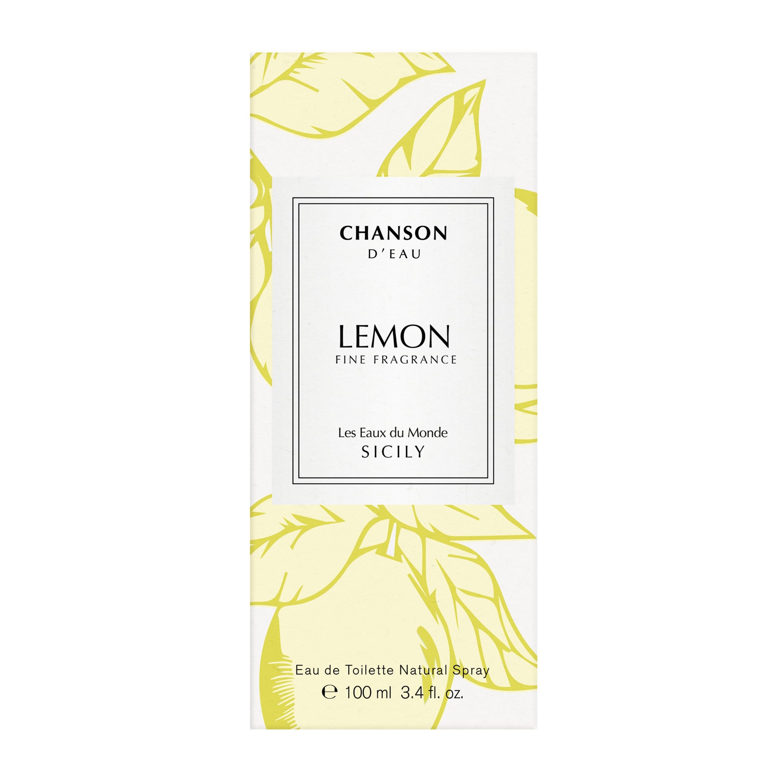 Chanson DEau 3.4 fluid ounce womens citrus perfume highlighting the natural wood colored cap