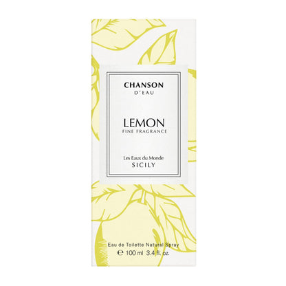 Chanson DEau 3.4 fluid ounce womens citrus perfume highlighting the natural wood colored cap