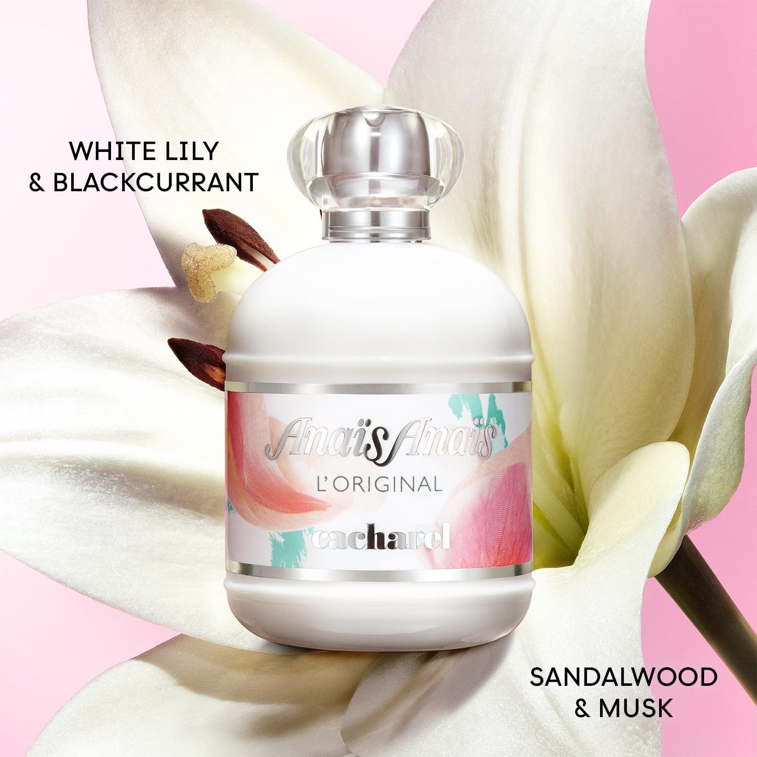 Cacharel Anais Anais floral fragrance bottle side profile