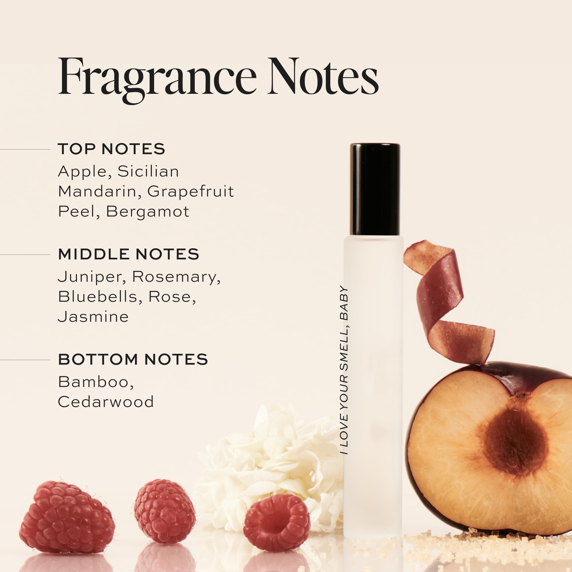 DIME Beauty clean fragrance bottle 10 ml travel size on a minimalist background.