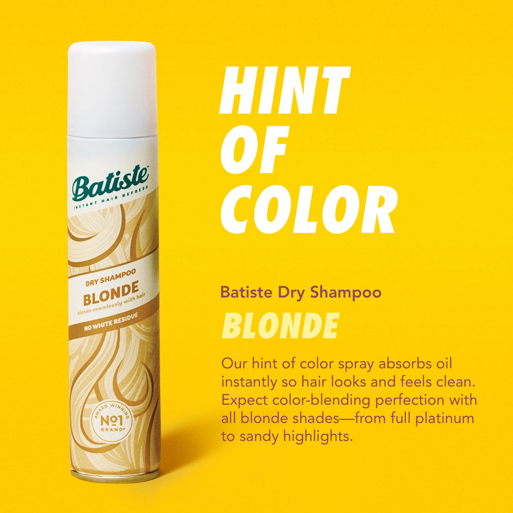 Batiste waterless tinted dry shampoo for blonde hair application roots view