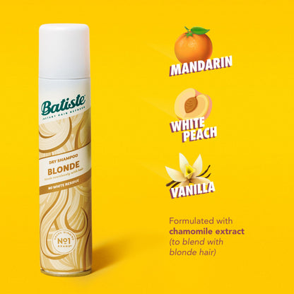 Premium Batiste blonde tinted dry shampoo aerosol canister back view
