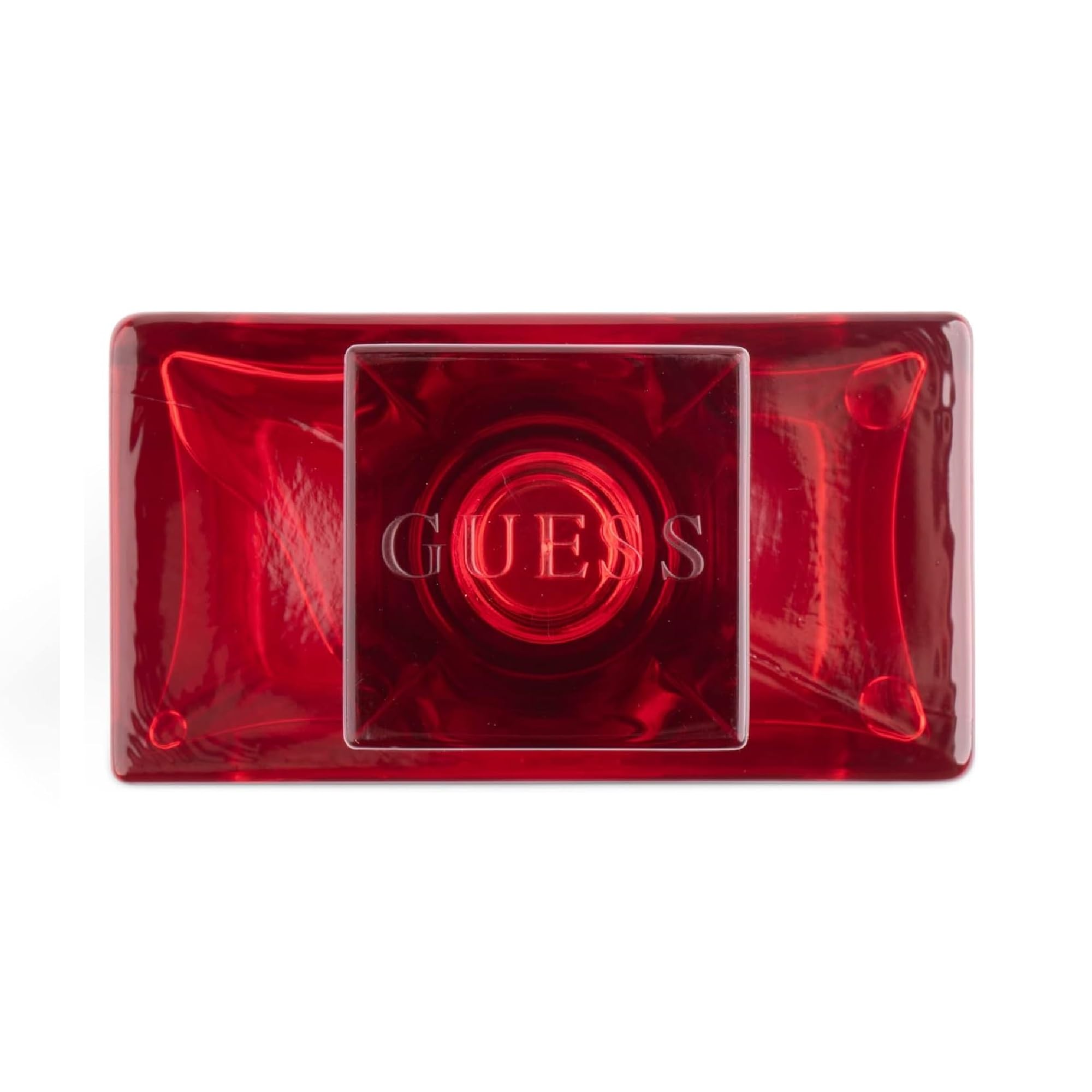 Close up of Guess Seductive Red fragrance branding