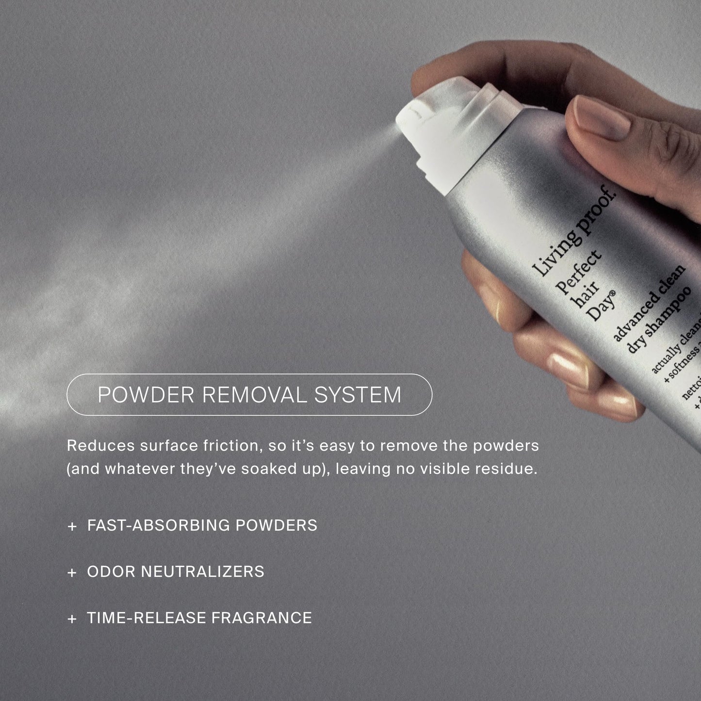 Living Proof dry shampoo for oil and sweat absorption cap view