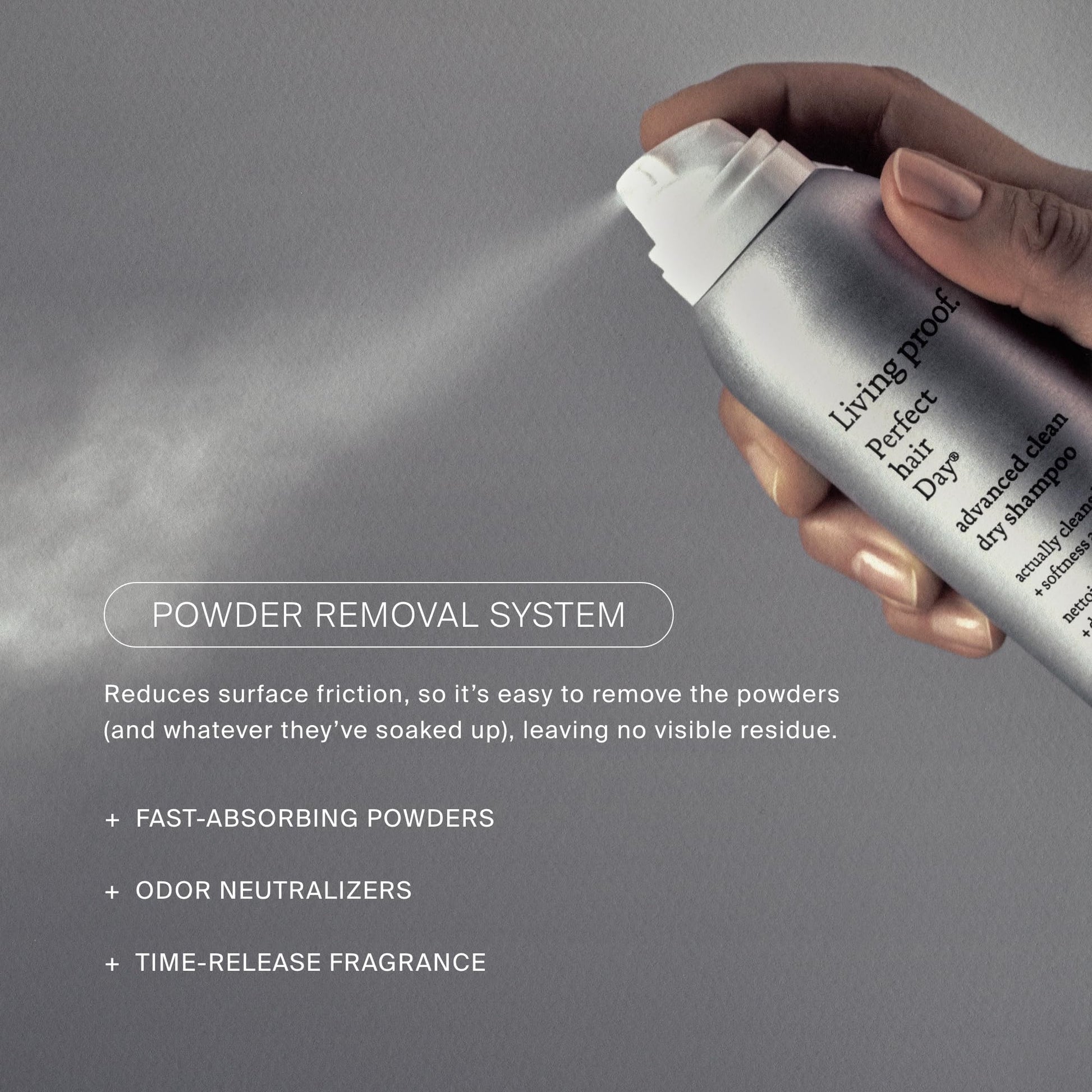 Living Proof dry shampoo for oil and sweat absorption cap view