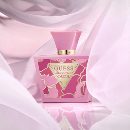 Guess Seductive Dream eau de toilette fragrance notes illustration featuring apple and pear