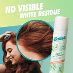 Close up of Batiste Zen Matcha dry shampoo label