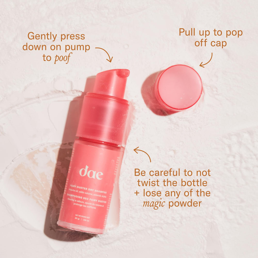 Dae Fairy Duster Dry Shampoo application demonstration