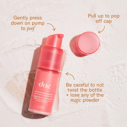 Dae Fairy Duster Dry Shampoo application demonstration