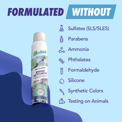 Side view of Batiste sweat activated hair refresher spray