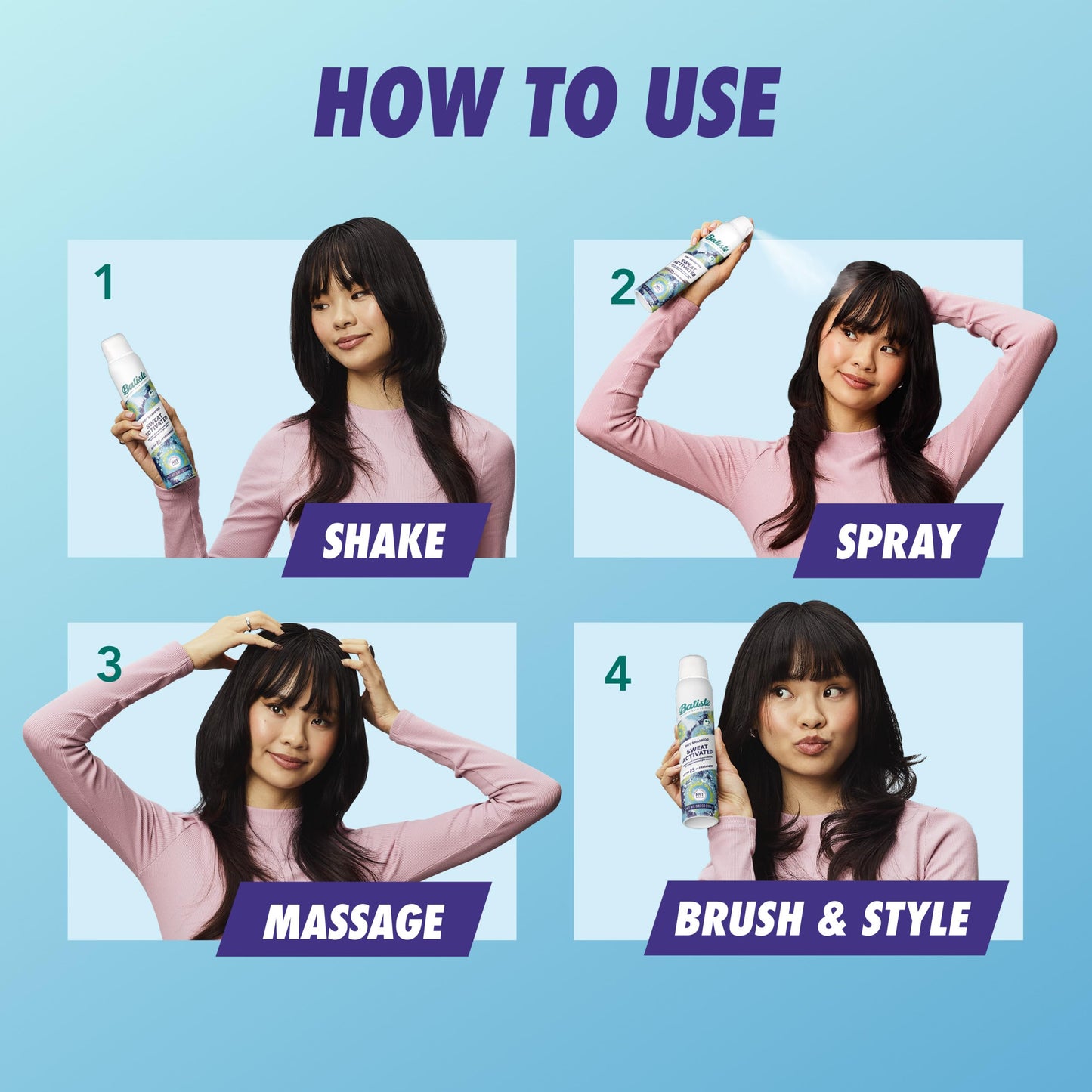 Batiste hair refresher spray bottle branding detail