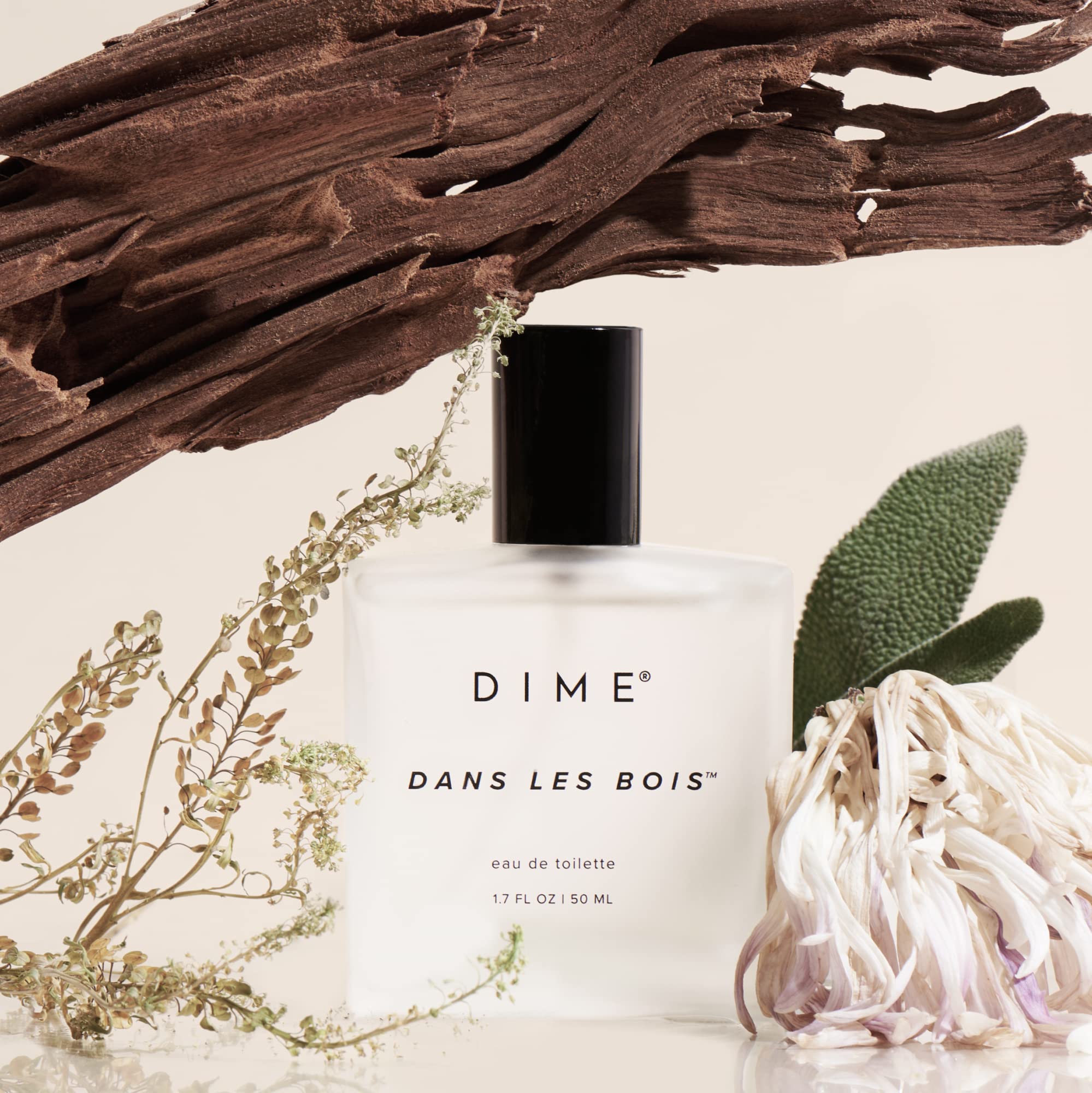Hypoallergenic women perfume by DIME featuring woody floral scent notes.