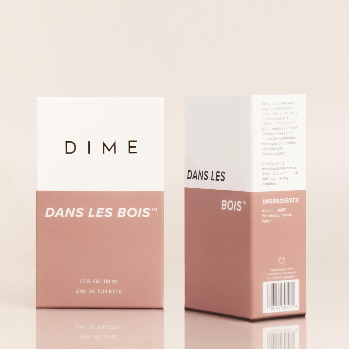 Close up shot of DIME Beauty Dans Les Bois perfume bottle spray nozzle.