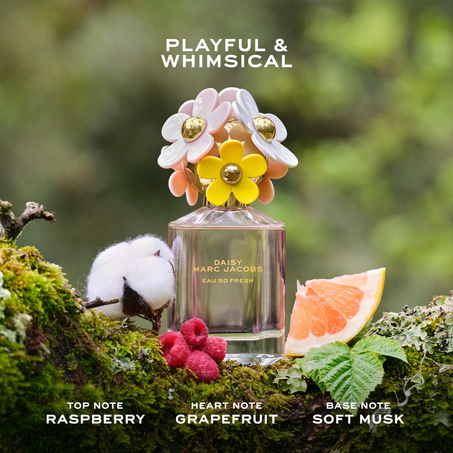 Marc Jacobs Daisy Eau So Fresh bottle design floral cap