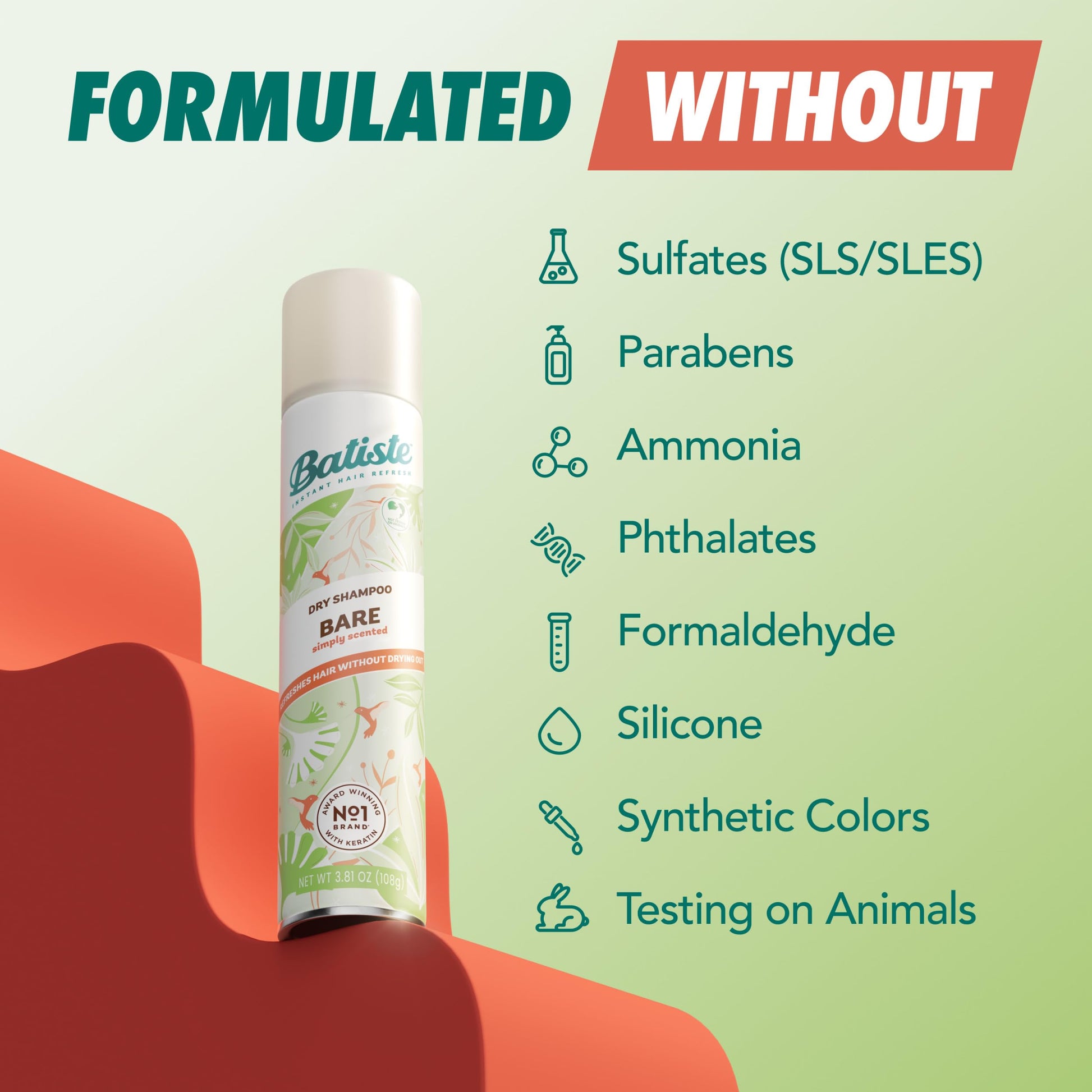 Imported Batiste dry hair spray roots application demonstration