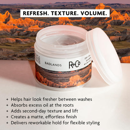 R+Co Badlands texturizing styling paste open container showing product texture