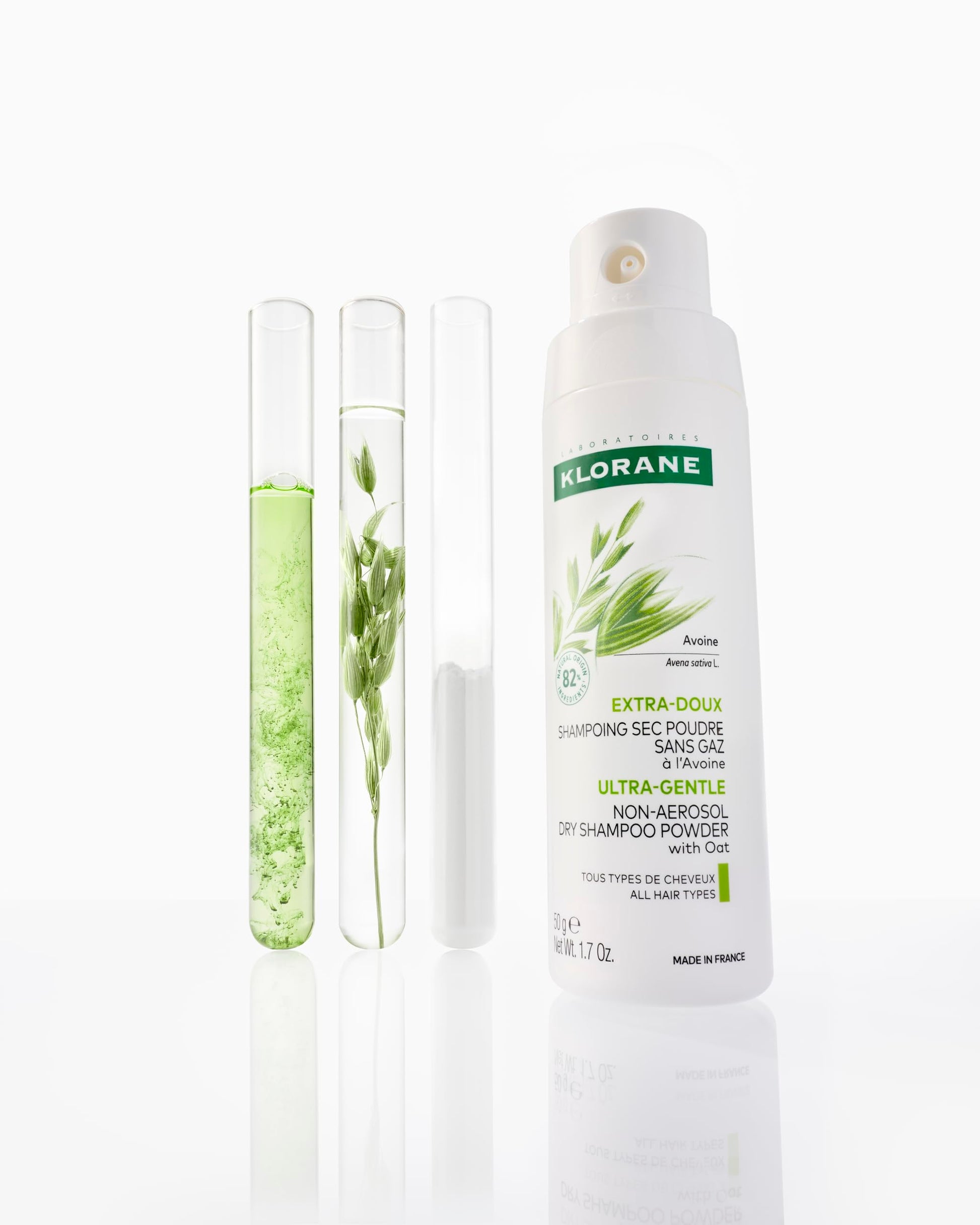 Klorane dry shampoo vegan and hypoallergenic certification label