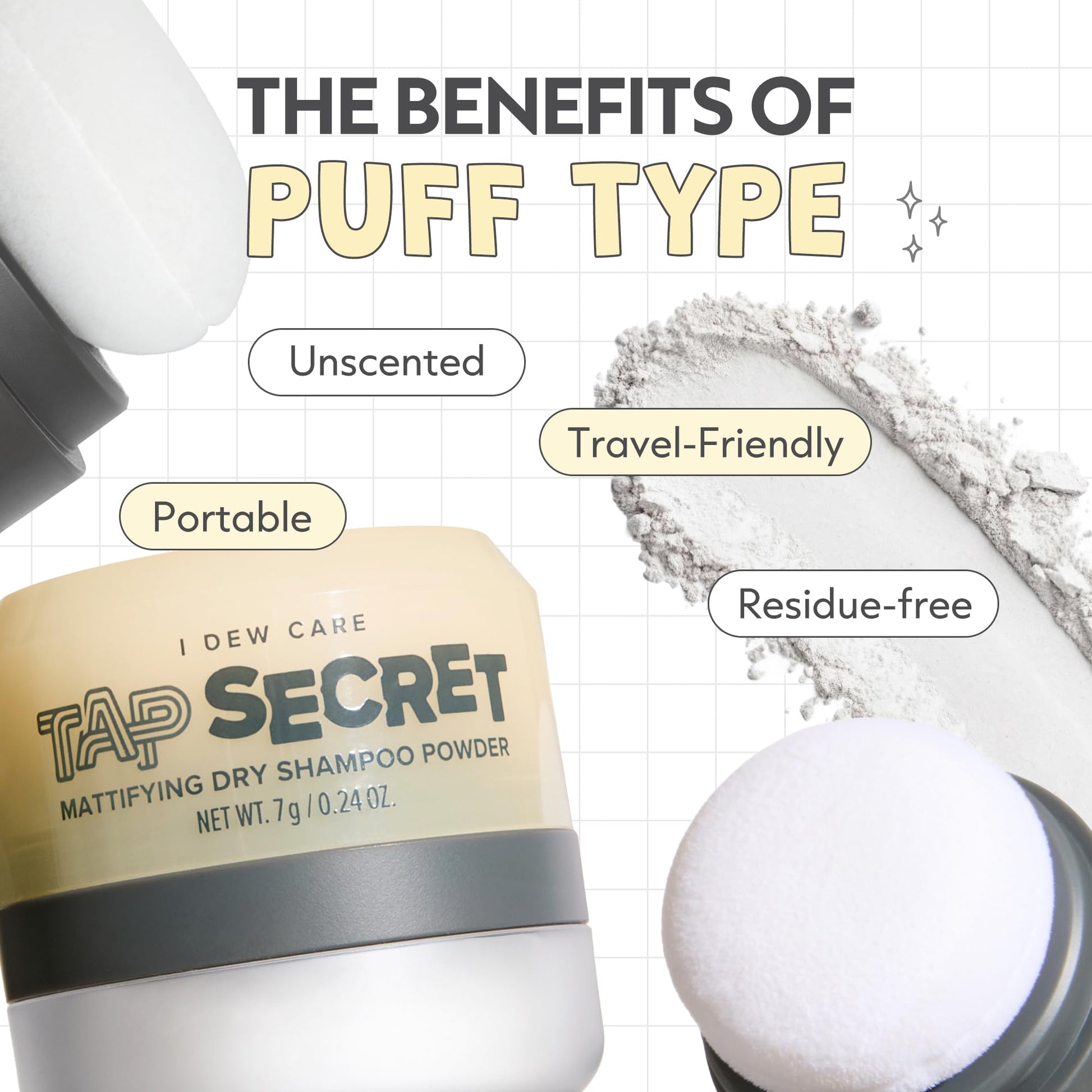 I DEW CARE Tap Secret charcoal powder oil control hair application guide diagram