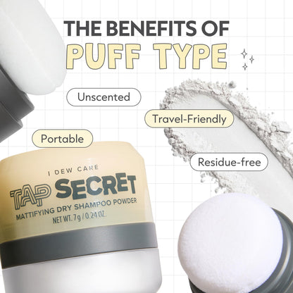 I DEW CARE Tap Secret charcoal powder oil control hair application guide diagram