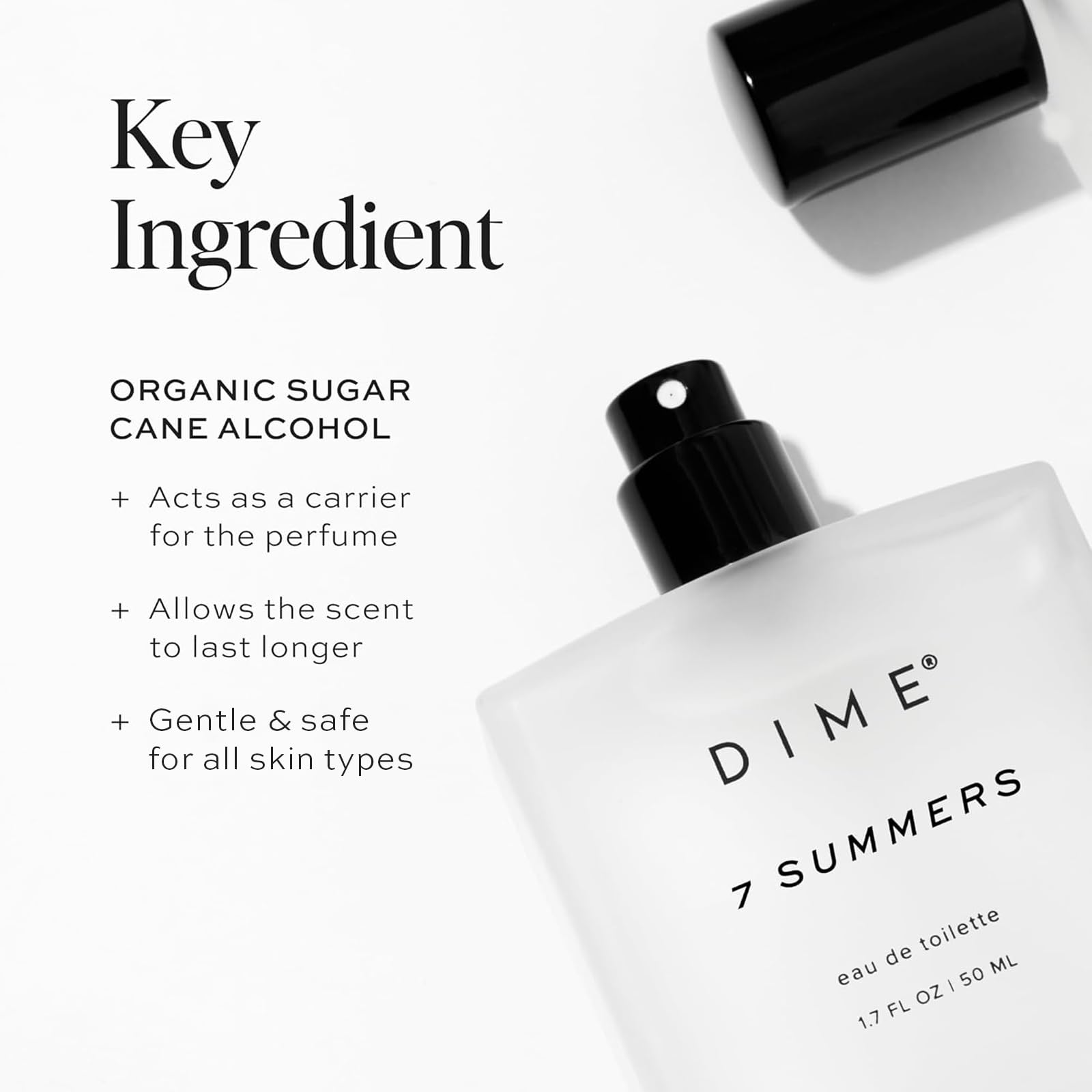 Dime Beauty 7 Summers perfume bottle lifestyle shot