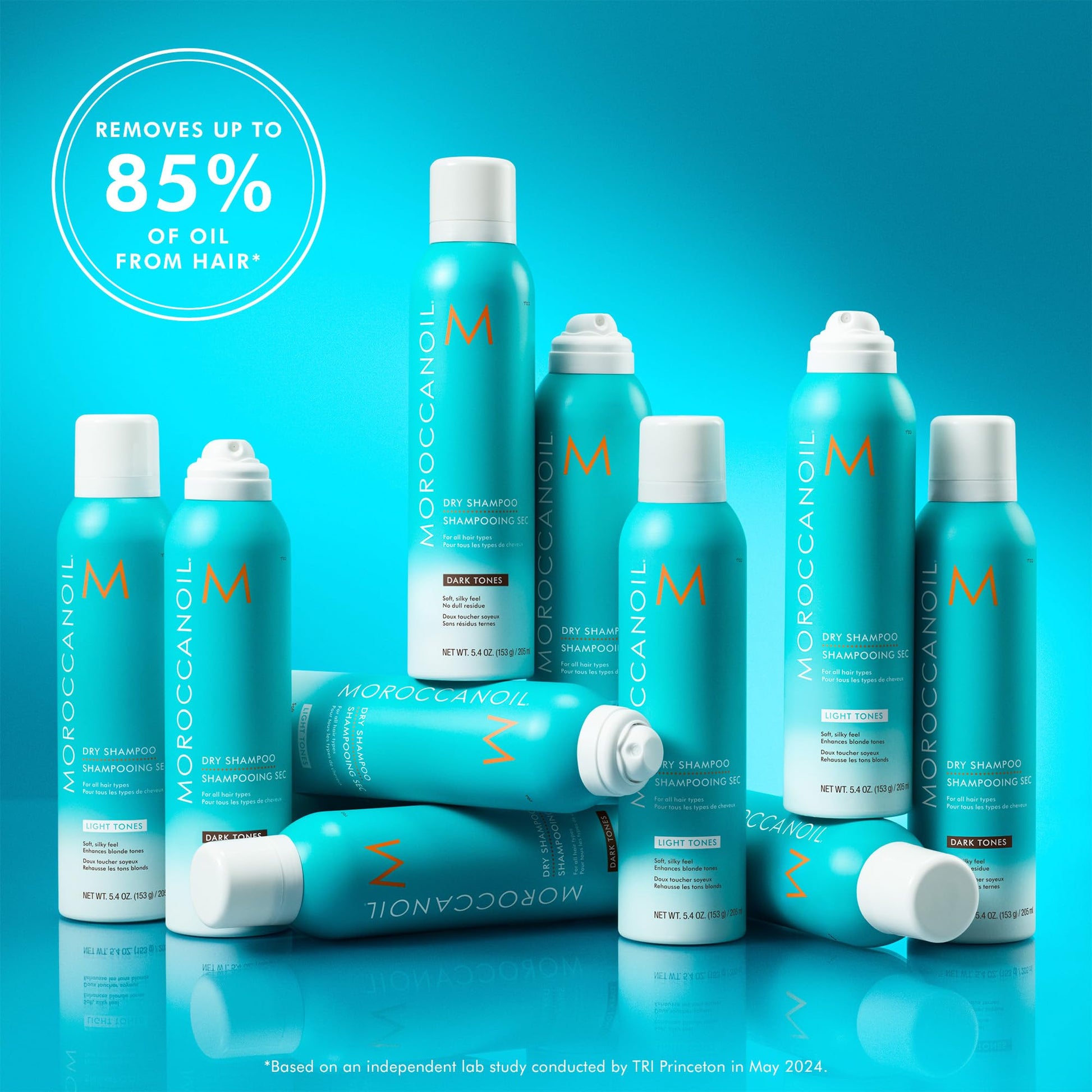 Side profile of Moroccanoil dry shampoo aerosol can
