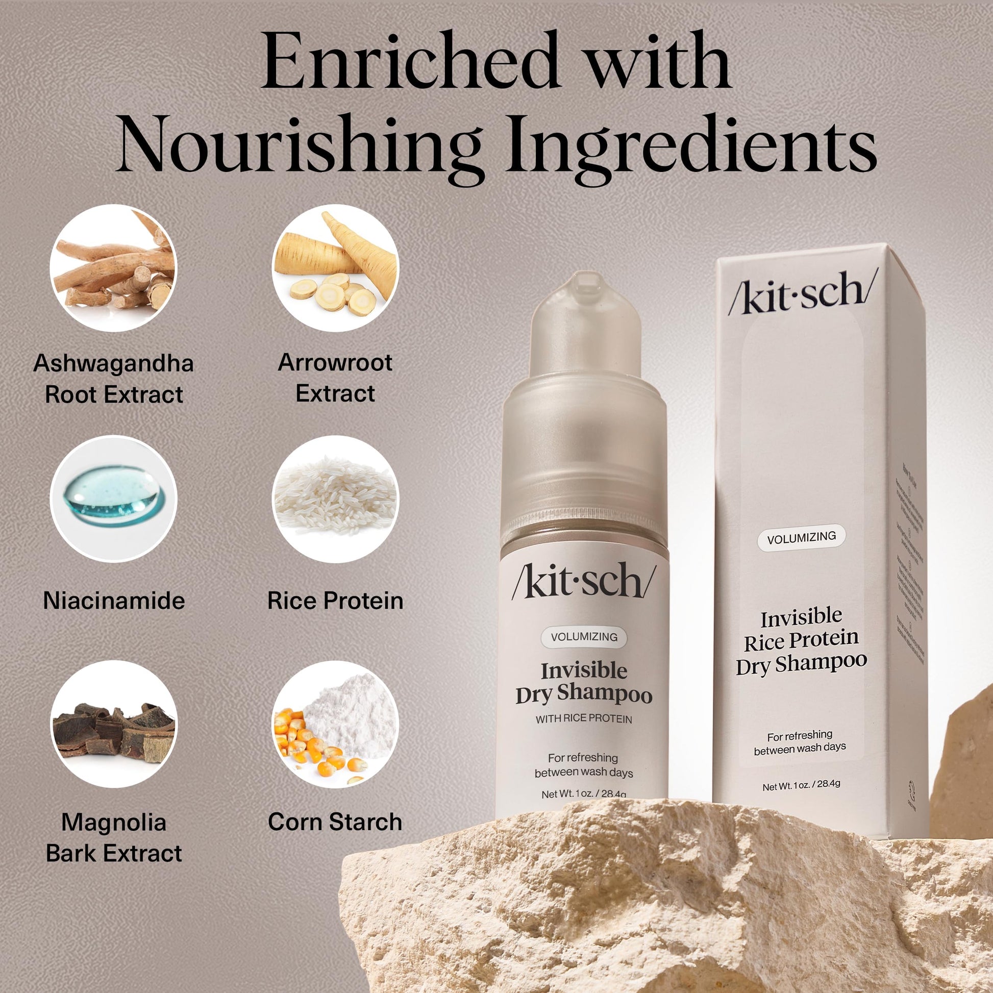 Close up of Kitsch volumizing hair powder texture