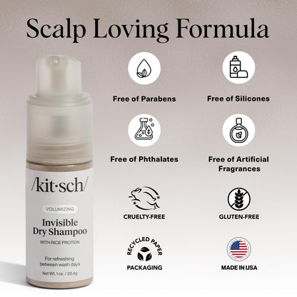 Professional hair styled with Kitsch dry shampoo