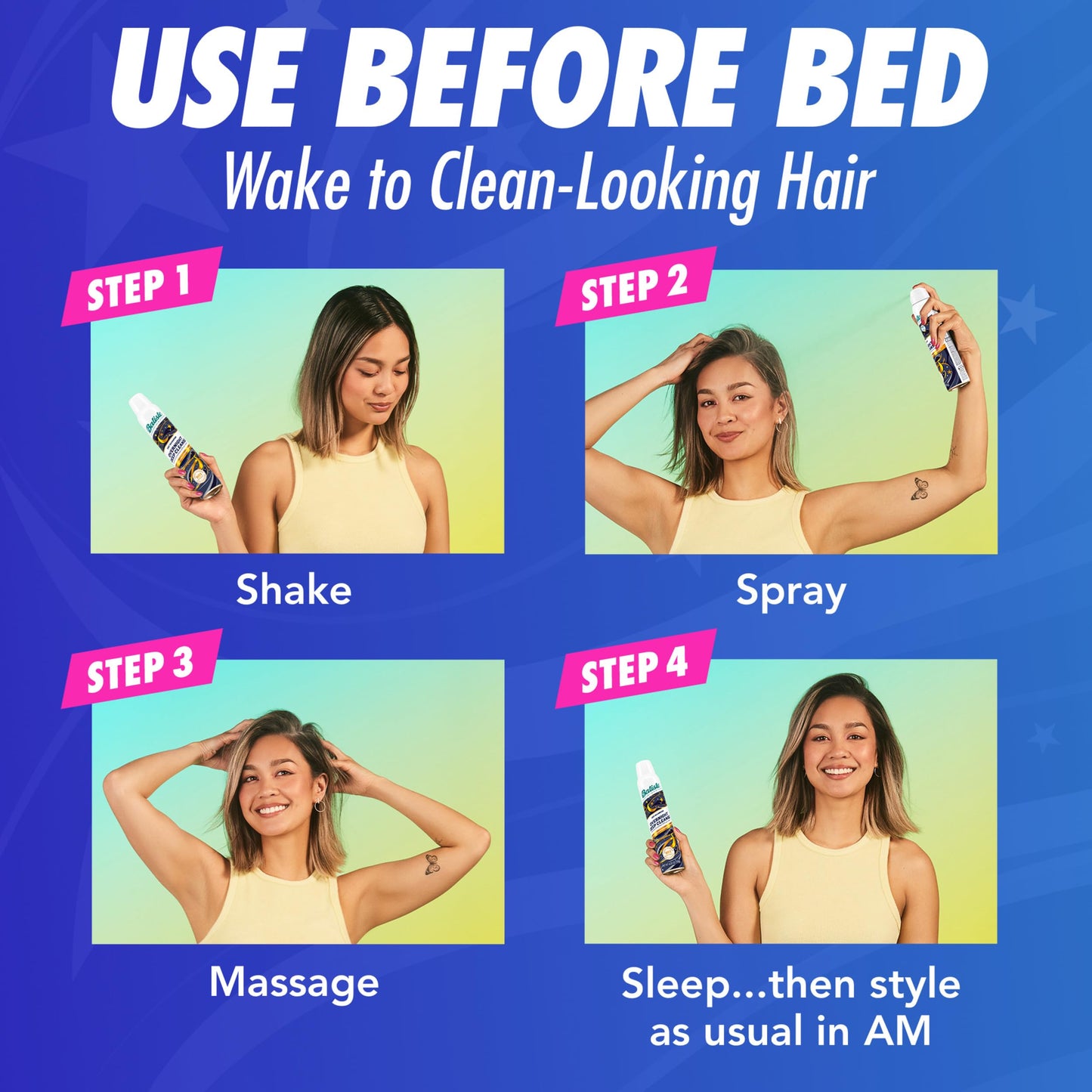 Batiste charcoal and baking soda dry shampoo texture demonstration
