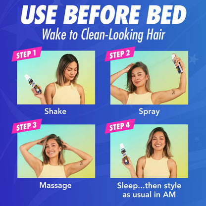 Batiste charcoal and baking soda dry shampoo texture demonstration