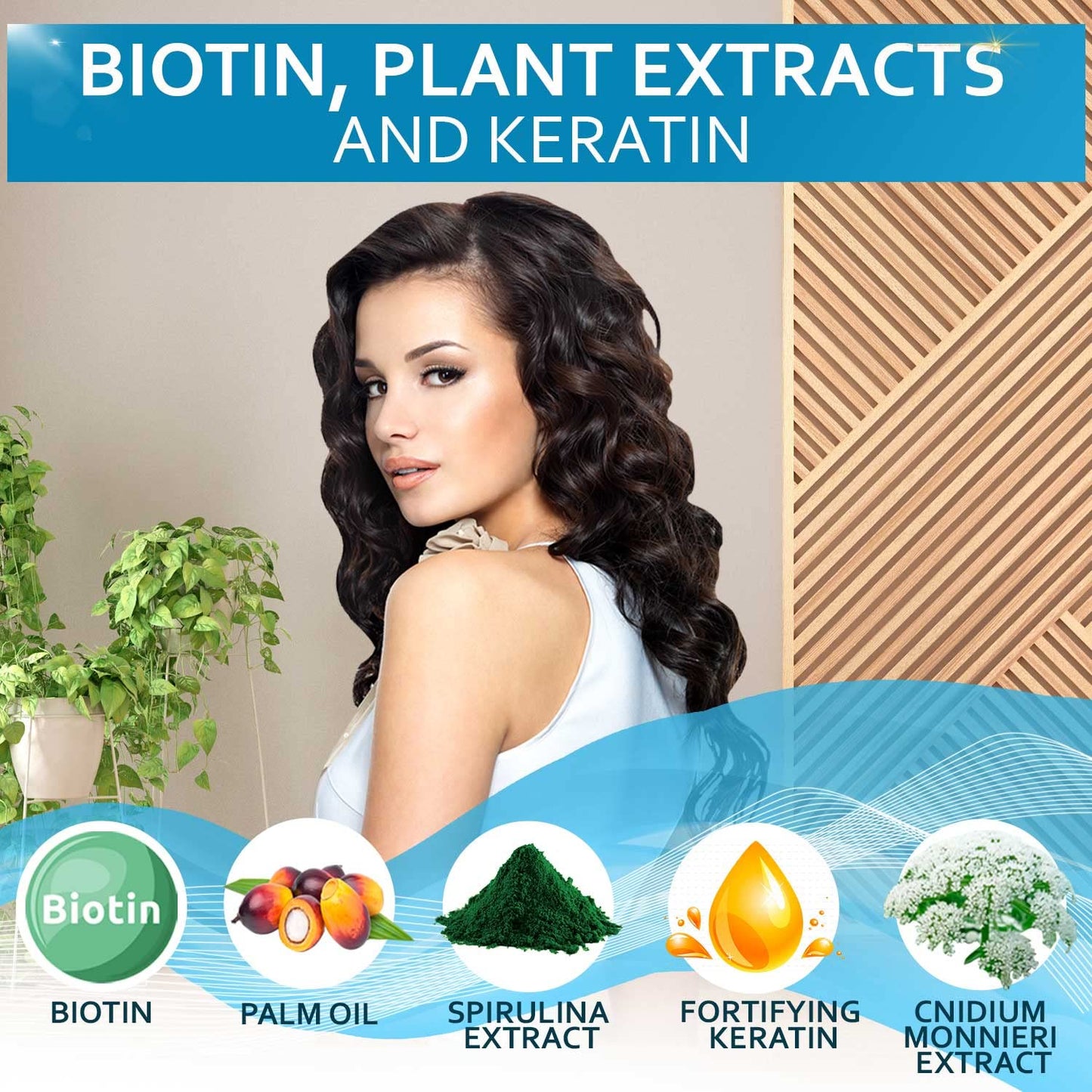 Deep moisturizing biotin conditioner bottle for thinning hair treatment