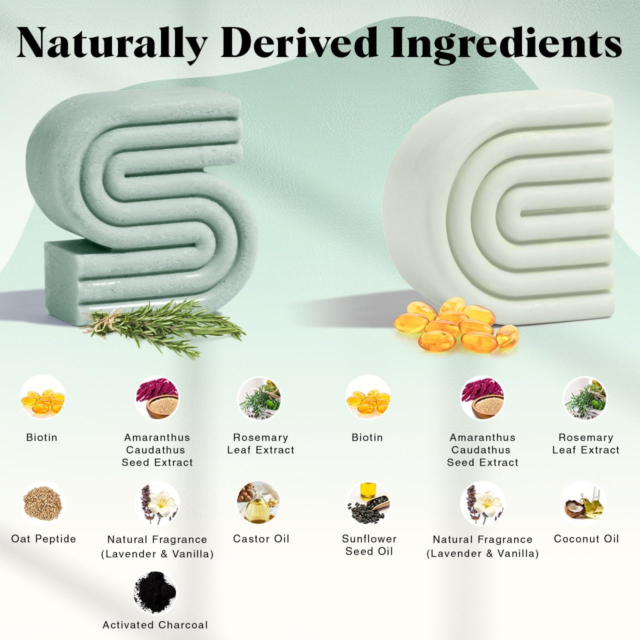 Kitsch solid shampoo and conditioner bars showing the natural green textured eco friendly look.