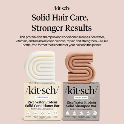 Kitsch sustainable rice water conditioner bar for boosting shine and hair density