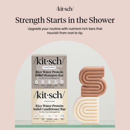 Rich lather texture of Kitsch rice water solid shampoo bar during application